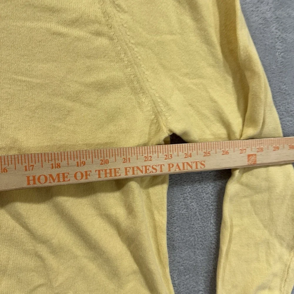 Vintage J. CREW VNeck Sweater Pullover Unisex XL Yellow Cashmere Blend Formal
